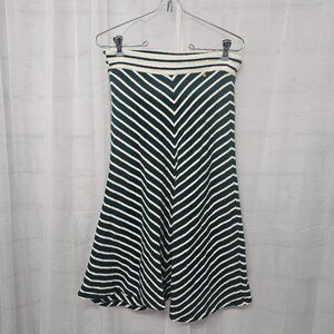 Anthropologie Harlyn Green Cream Chevron Y2K Retro Skirt Swing Mod Boho S